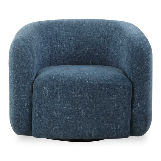American Home Furniture Uttermost Junie Blue Swivel Barrel Chair