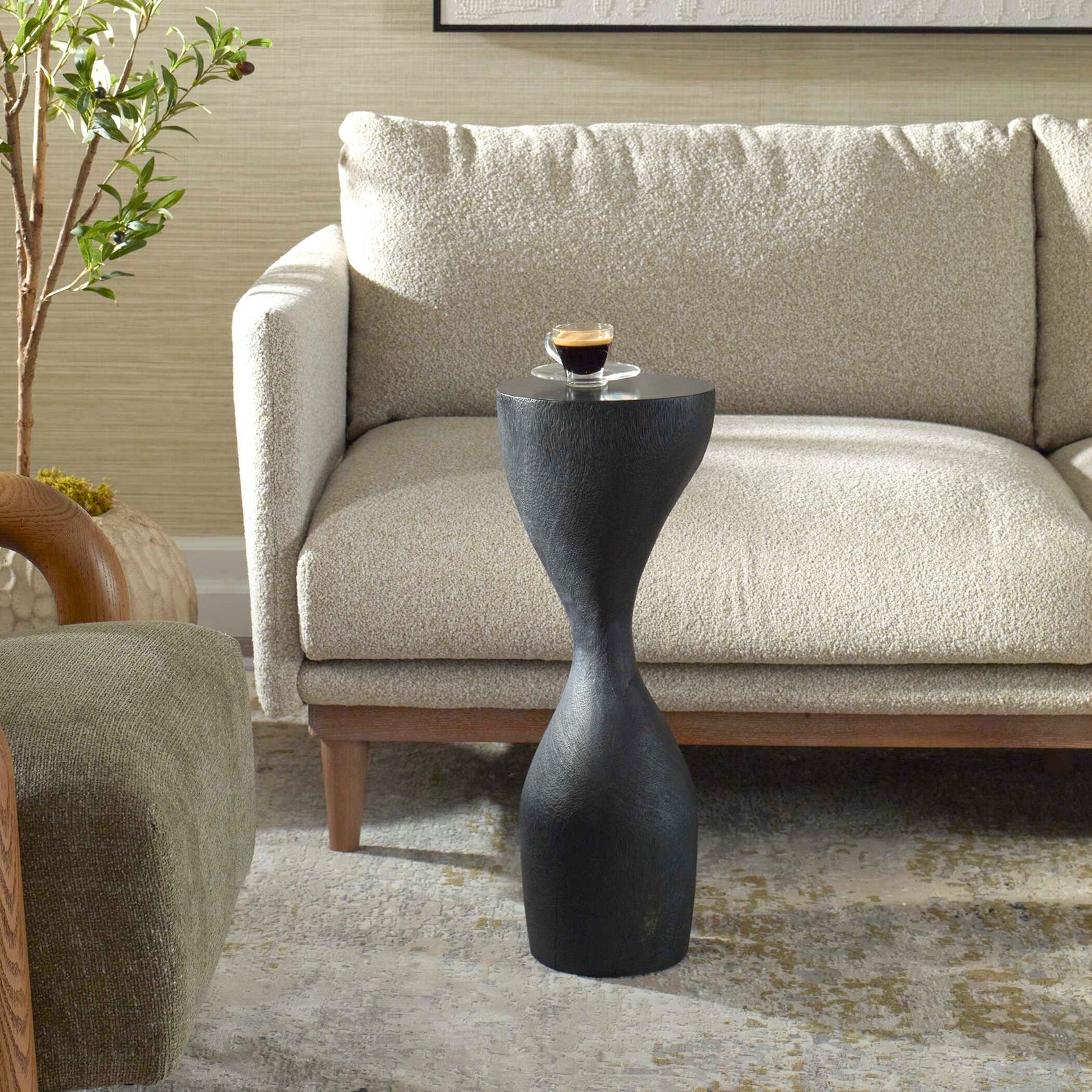 American Home Furniture Uttermost Mattison Black Drink Table