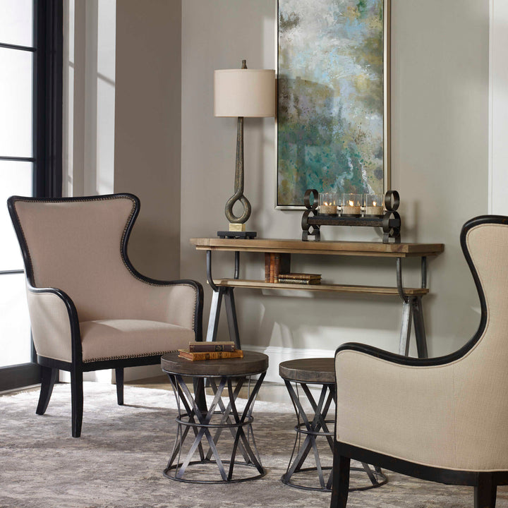 American Home Furniture Uttermost Sandy Wing Back Armchair