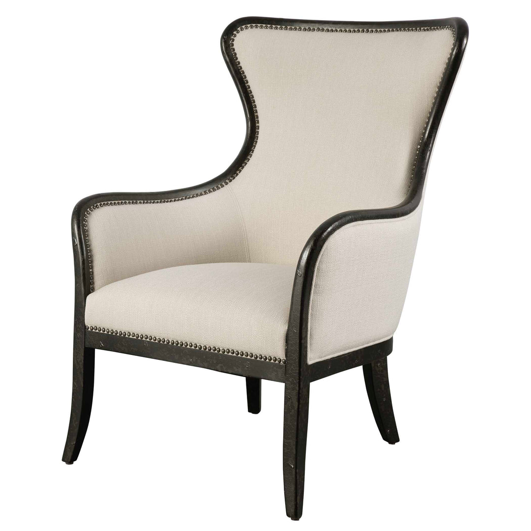 American Home Furniture Uttermost Sandy Wing Back Armchair