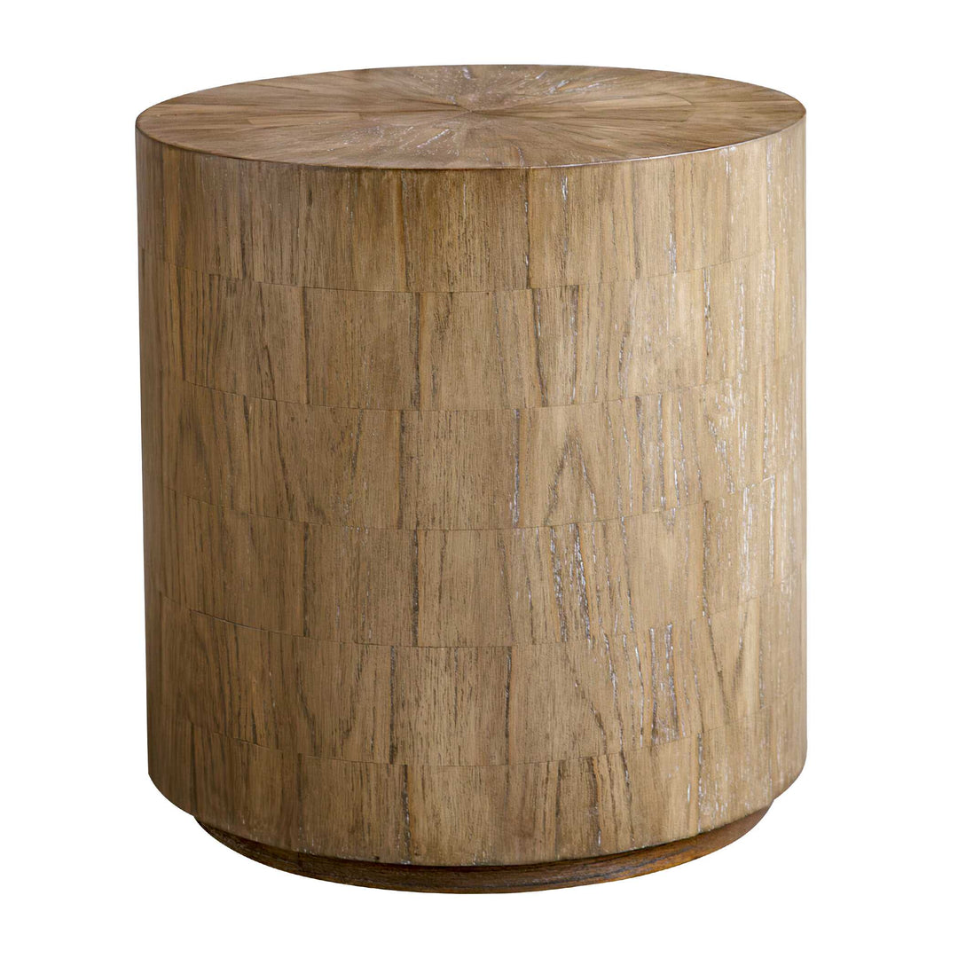 Nevis Wood Cylinder Side Table