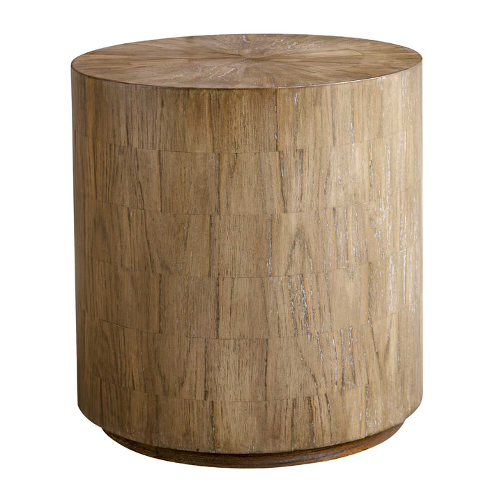 Nevis Wood Cylinder Side Table