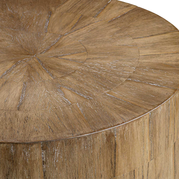 Nevis Wood Cylinder Side Table