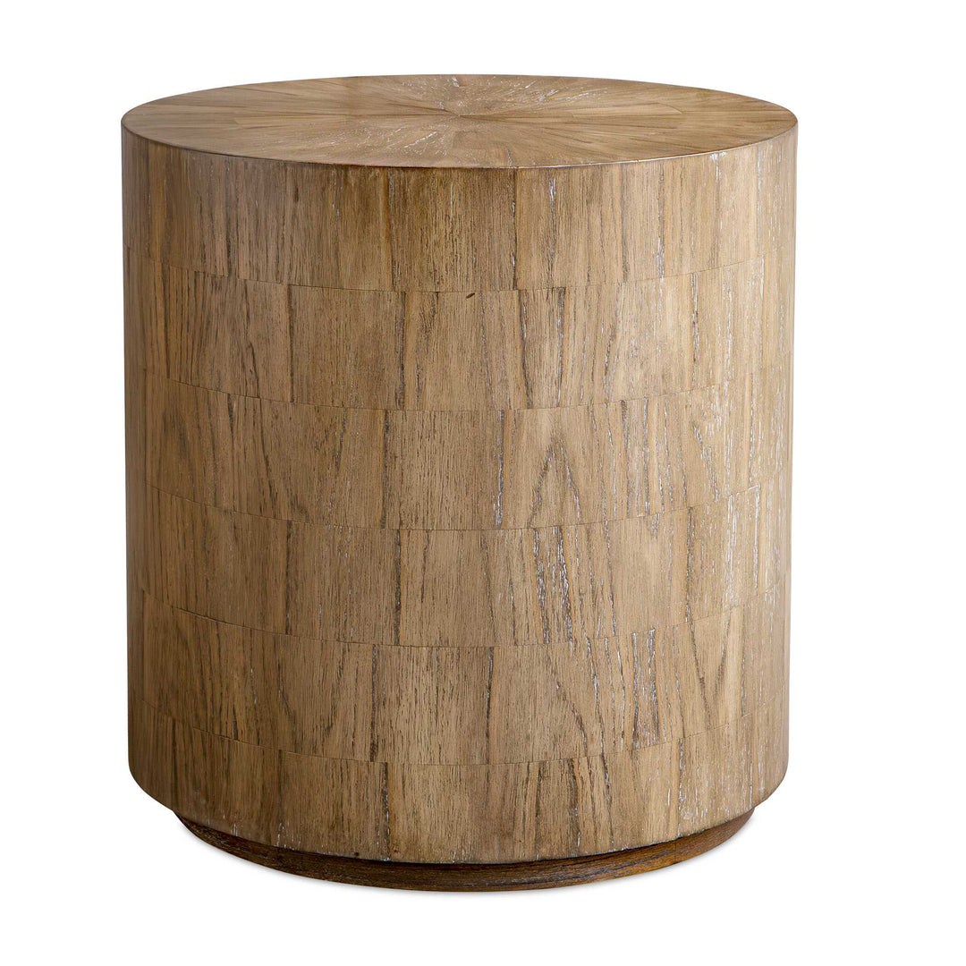 Nevis Wood Cylinder Side Table