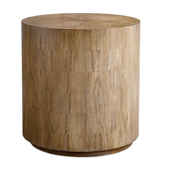 Nevis Wood Cylinder Side Table