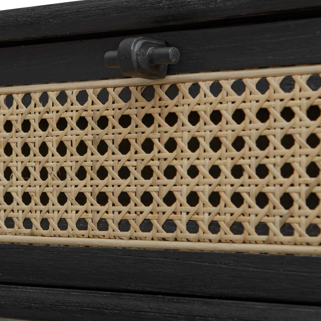 American Home Furniture Uttermost Coast Black Rattan Side Table