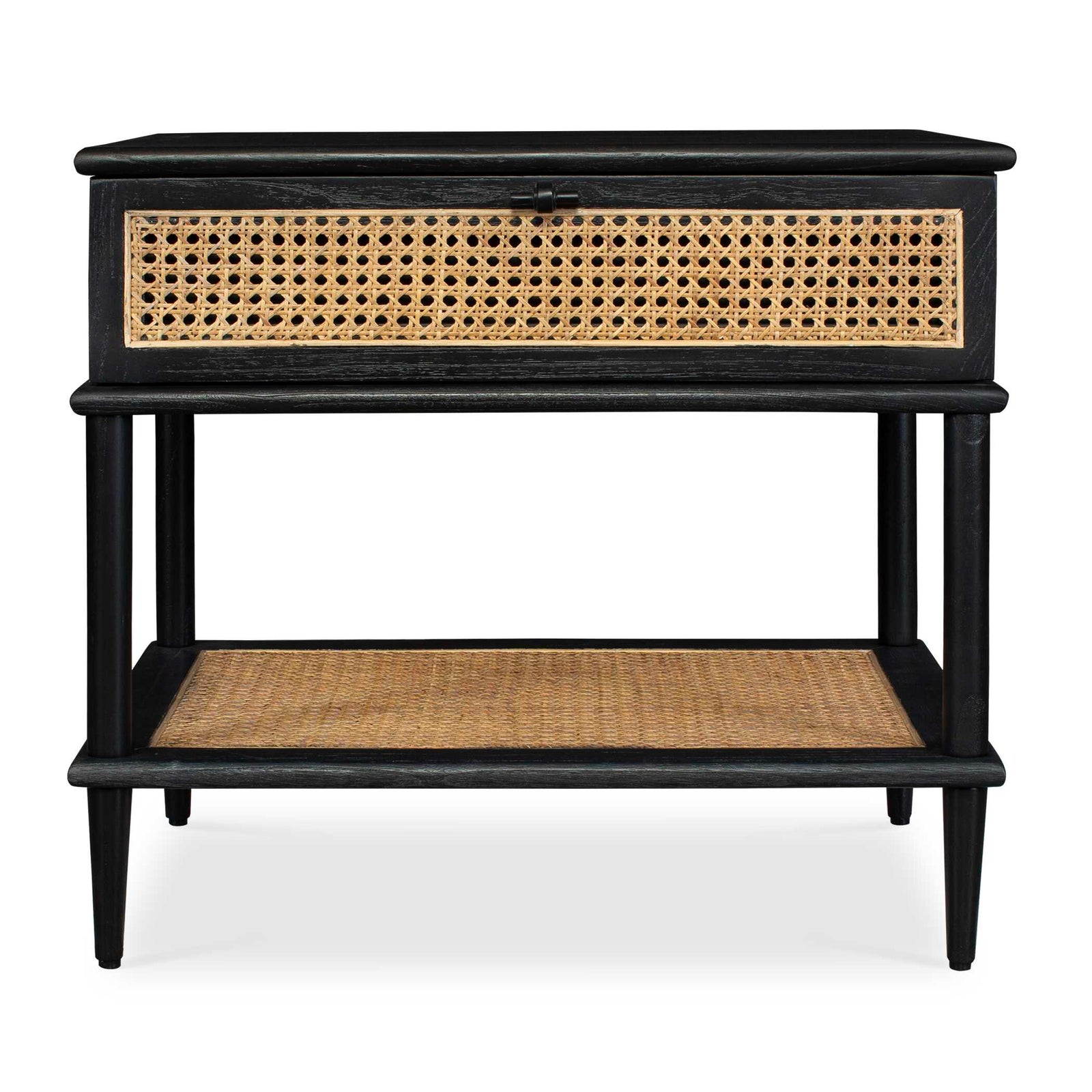 American Home Furniture Uttermost Coast Black Rattan Side Table