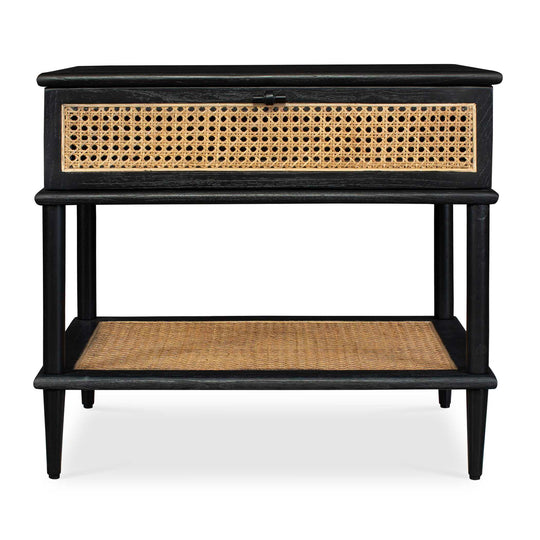 American Home Furniture Uttermost Coast Black Rattan Side Table