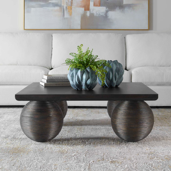 American Home Furniture Uttermost Kasson Sphere Leg Coffee Table