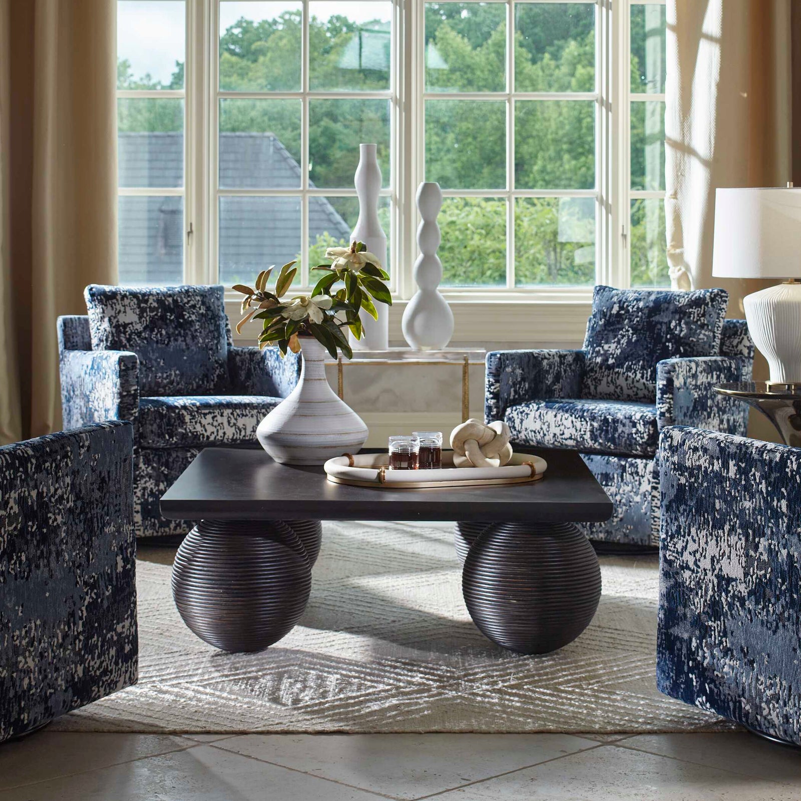 American Home Furniture Uttermost Kasson Sphere Leg Coffee Table