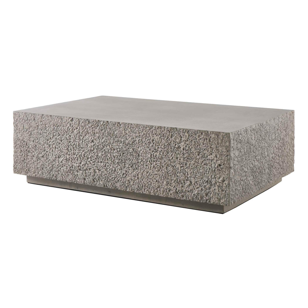Hesston Outdoor Concrete Coffee Table - AmericanHomeFurniture