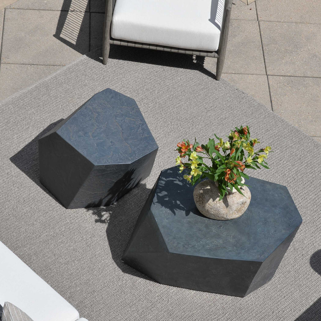 American Home Furniture Uttermost Parra Slate Outdoor Side Table