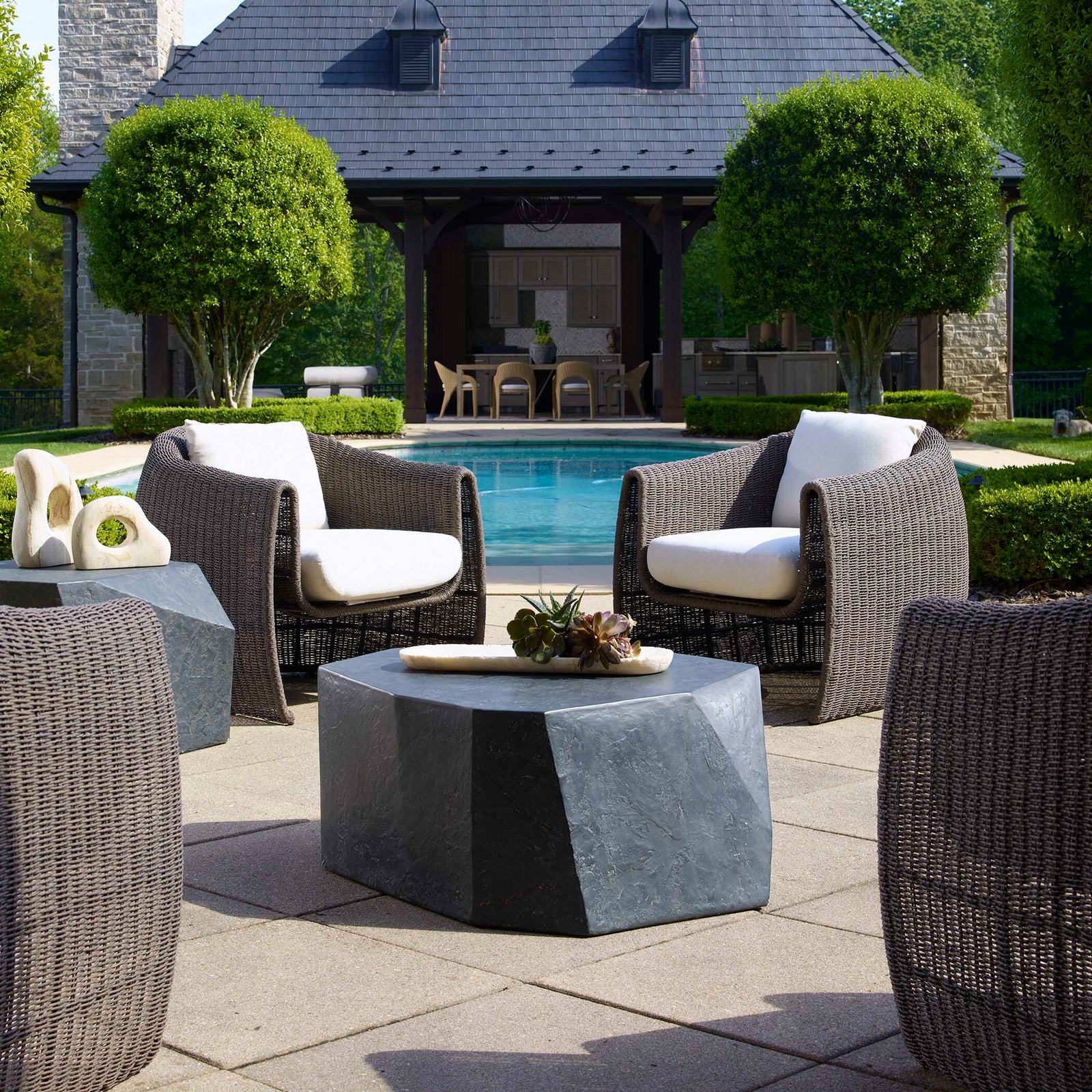 American Home Furniture Uttermost Parra Slate Outdoor Coffee Table