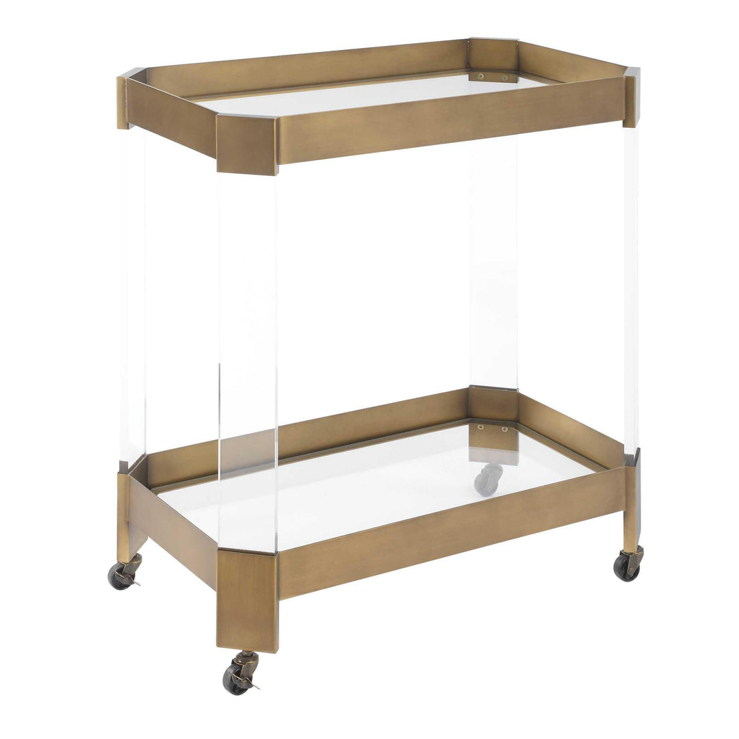 Giselle Bronze Bar Cart - AmericanHomeFurniture