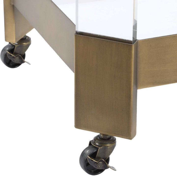 American Home Furniture Uttermost Giselle Bronze Bar Cart