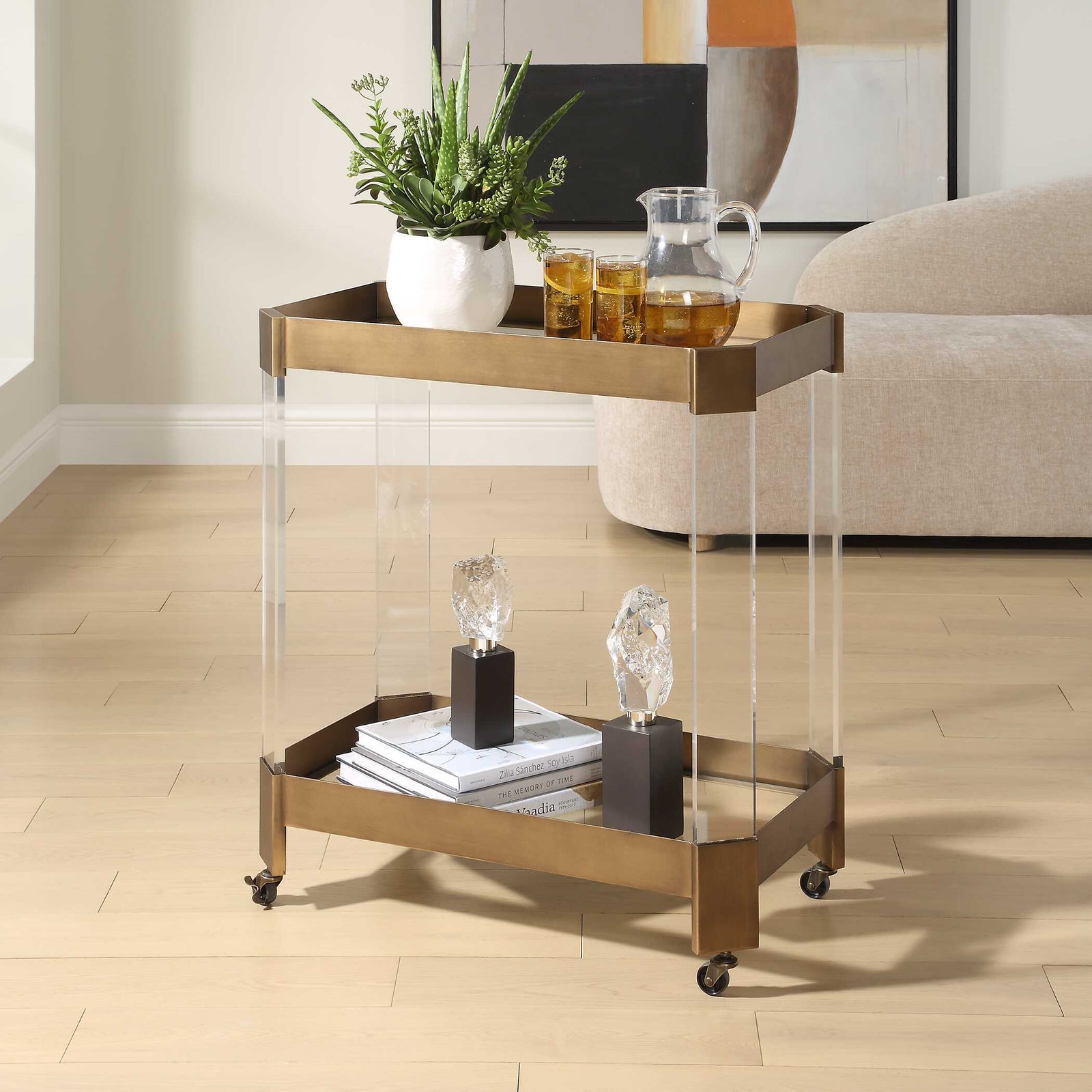 American Home Furniture Uttermost Giselle Bronze Bar Cart