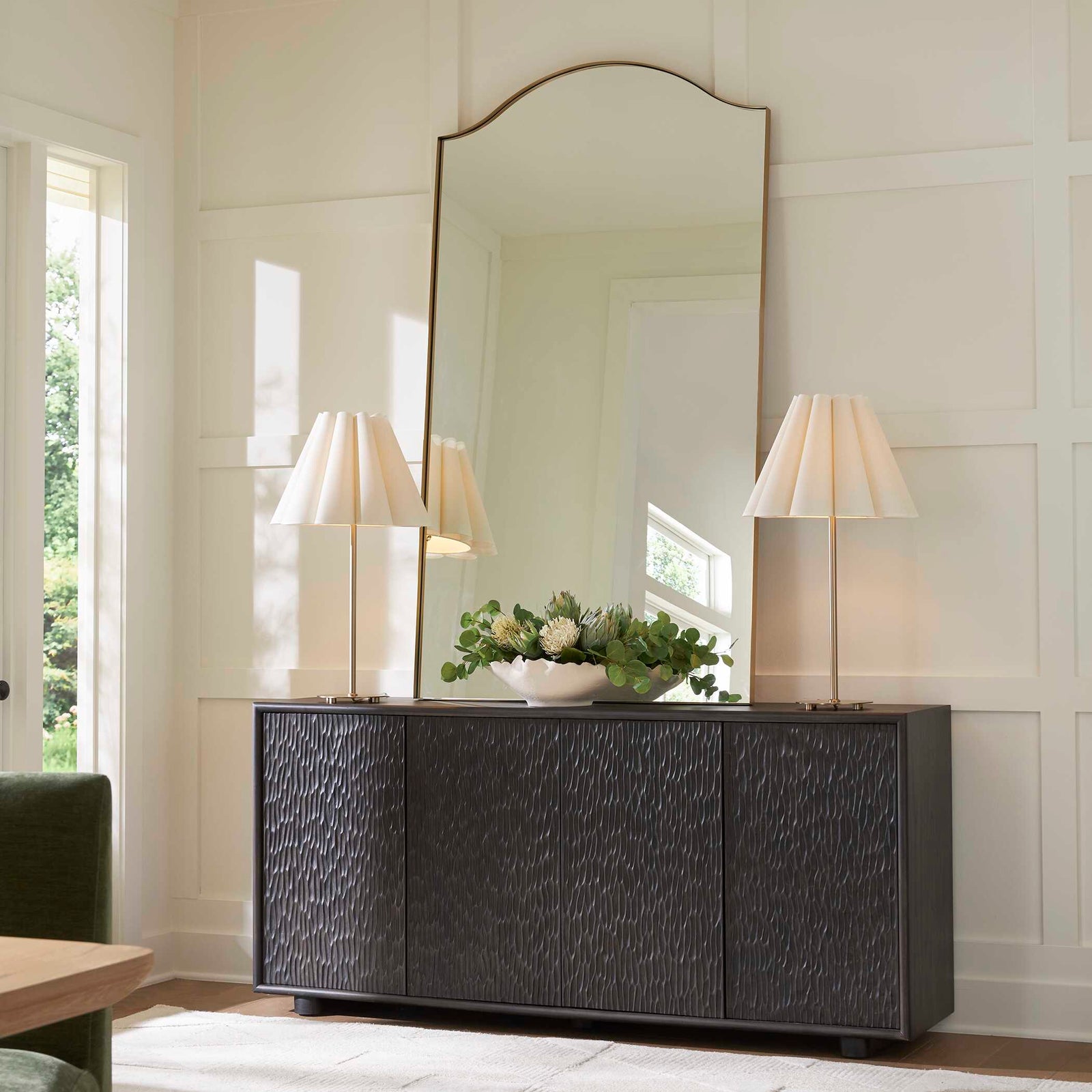 American Home Furniture Uttermost Stevenson Chiseled 4 Door Cabinet