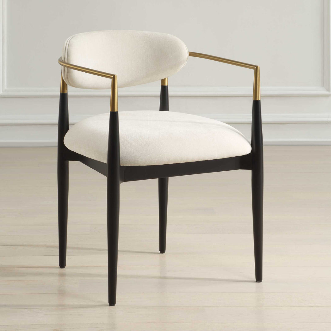 American Home Furniture Uttermost Moxie White Dining Arm Chair Set of 2