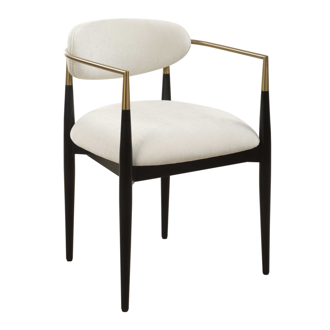 American Home Furniture Uttermost Moxie White Dining Arm Chair Set of 2