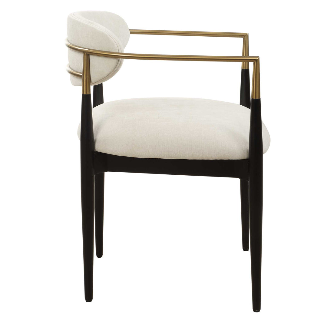 American Home Furniture Uttermost Moxie White Dining Arm Chair Set of 2