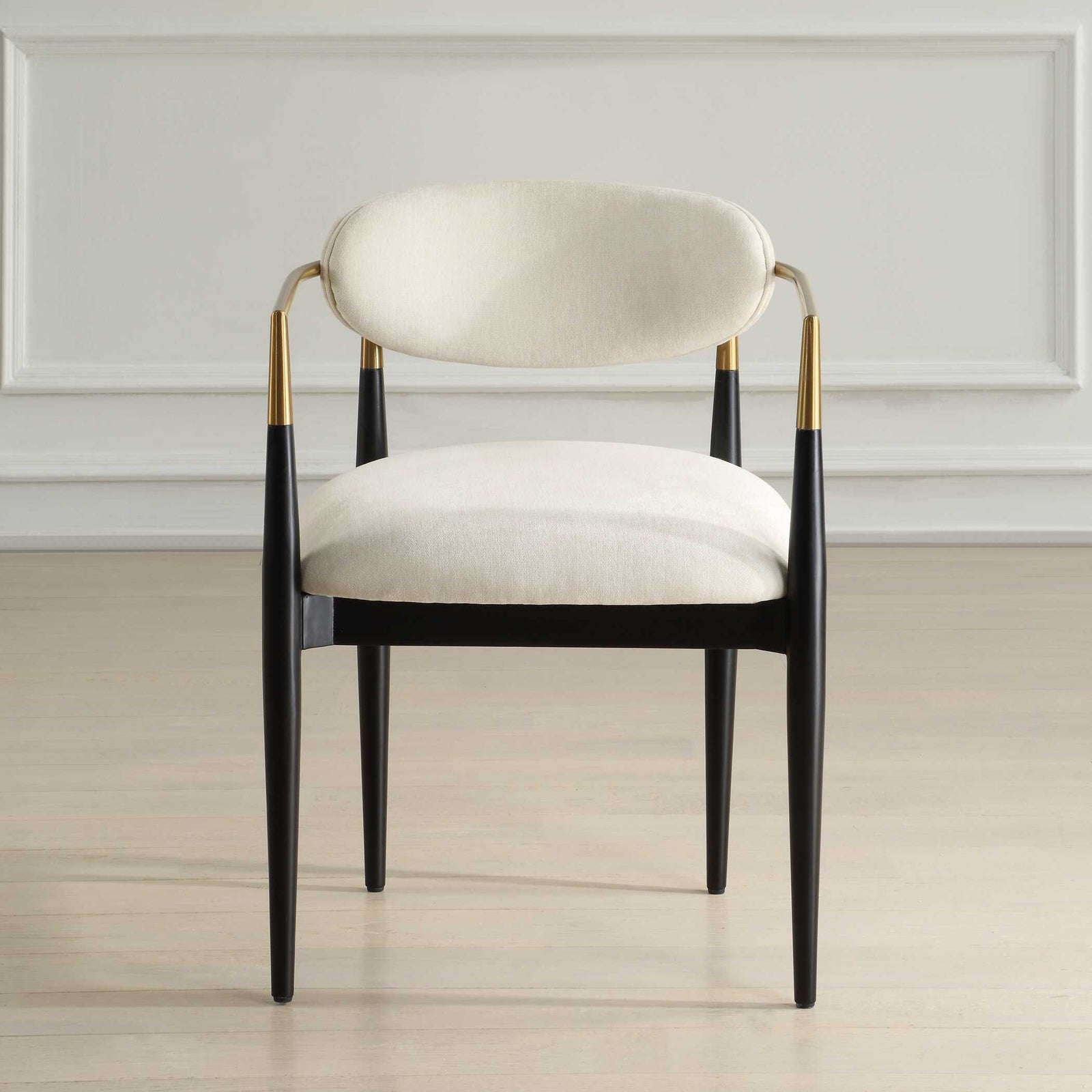 American Home Furniture Uttermost Moxie White Dining Arm Chair Set of 2