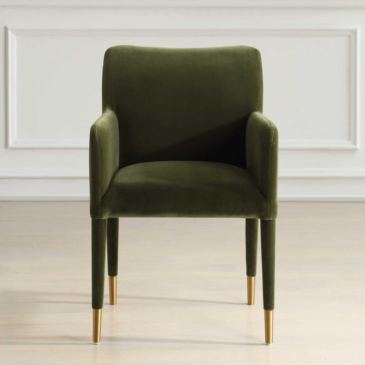 American Home Furniture Uttermost Conifer Moss Dining Arm Chair Set of 2