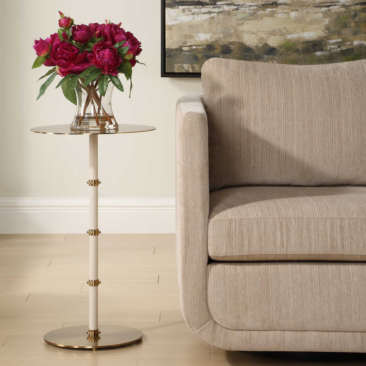 American Home Furniture Uttermost Cyprus Brass Accent Table