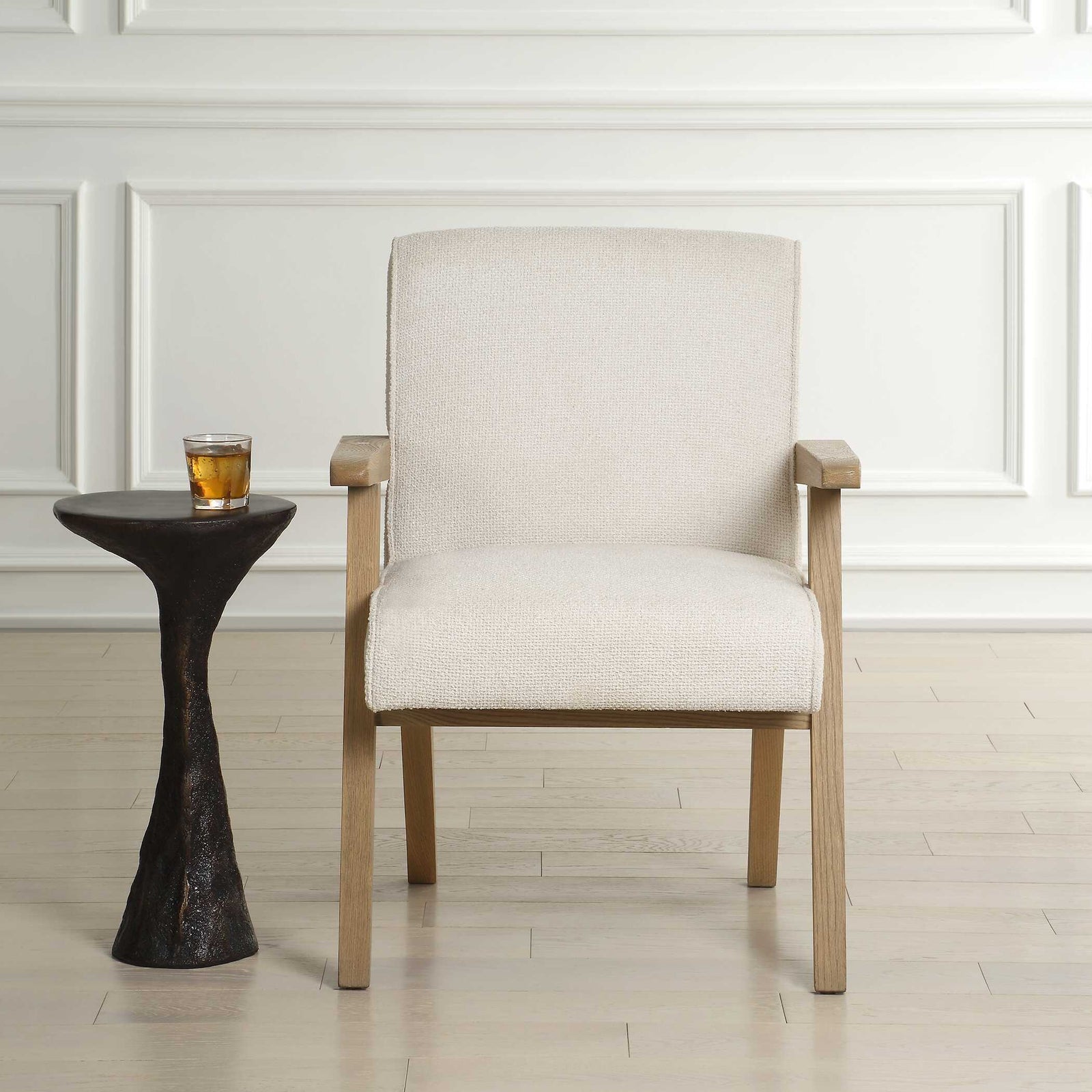 American Home Furniture Uttermost Blakely White Dining Arm Chair Set of 2