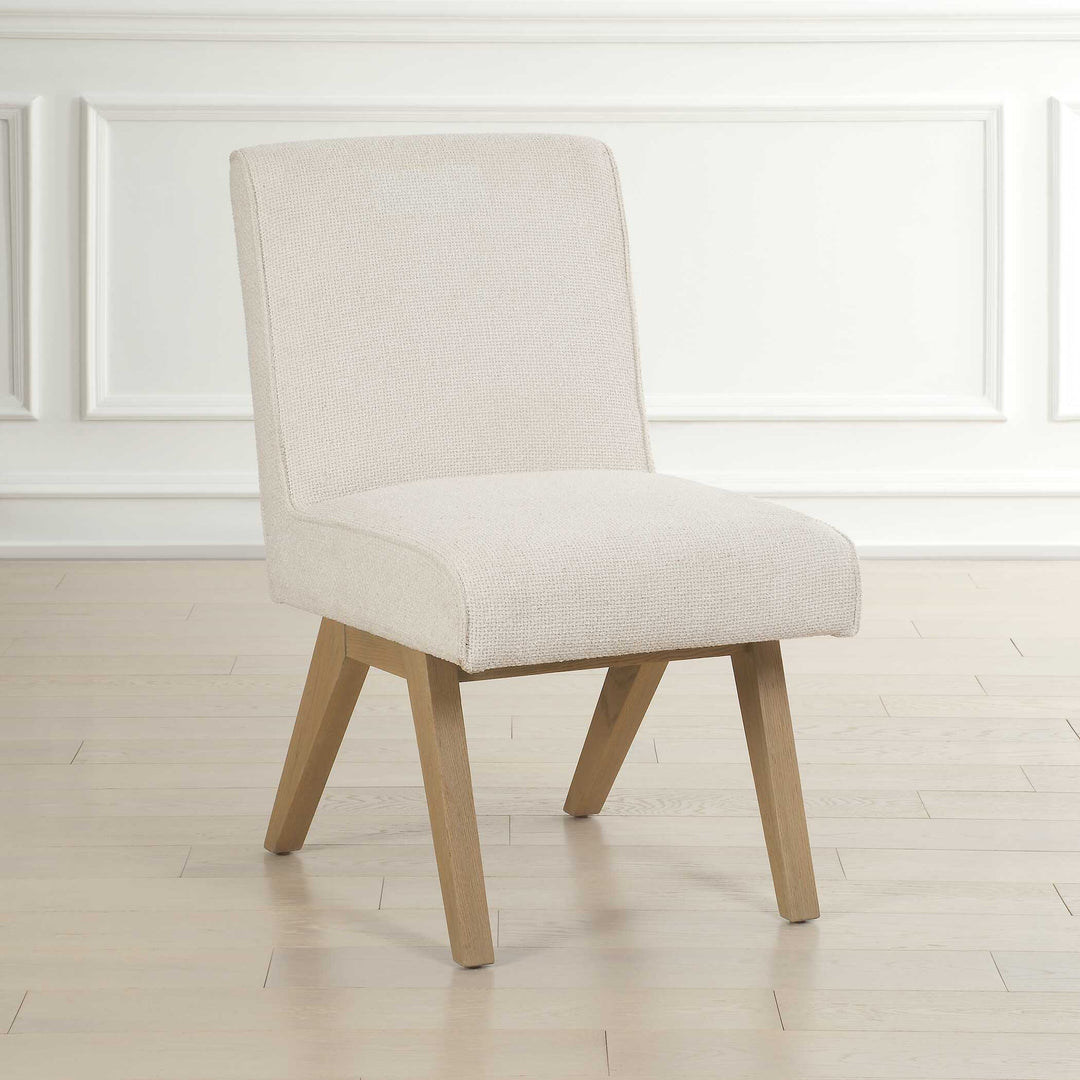 American Home Furniture Uttermost Blakely White Armless Dining Chair Set of 2