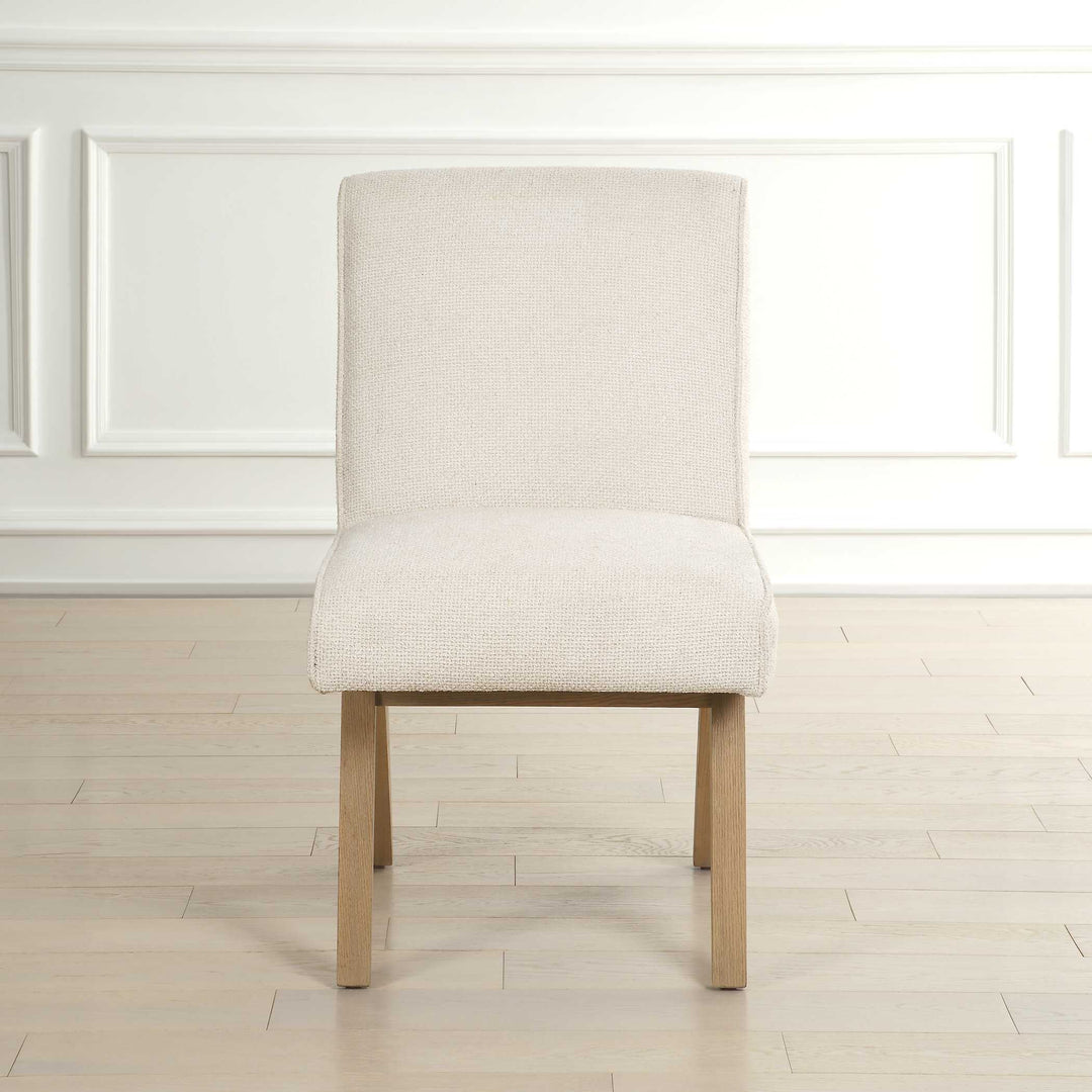 American Home Furniture Uttermost Blakely White Armless Dining Chair Set of 2