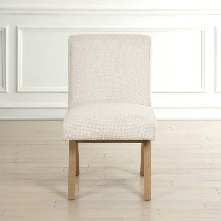 American Home Furniture Uttermost Blakely White Armless Dining Chair Set of 2