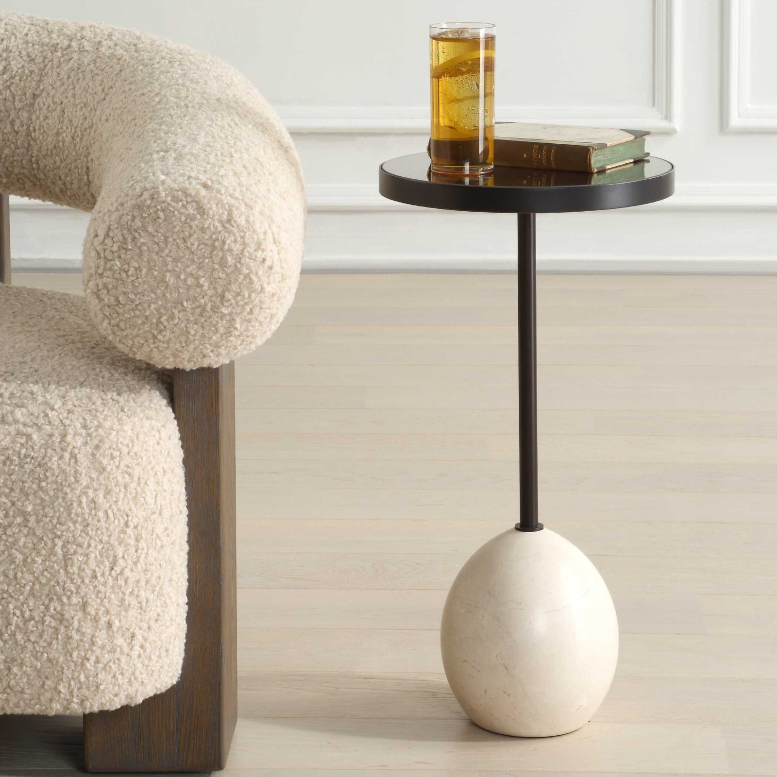 American Home Furniture Uttermost Odesa Marble Accent Table