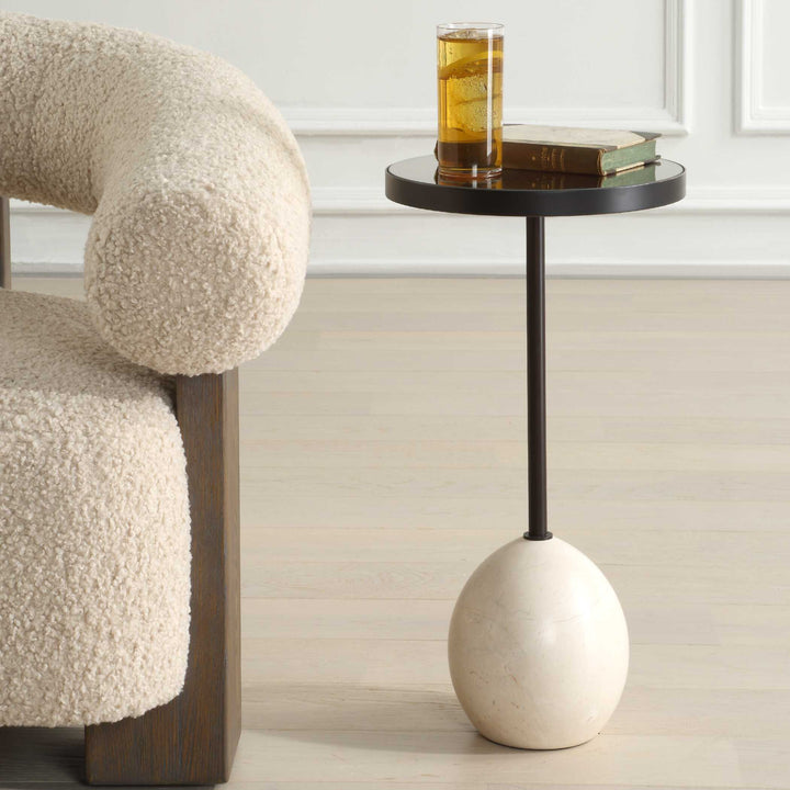 American Home Furniture Uttermost Odesa Marble Accent Table