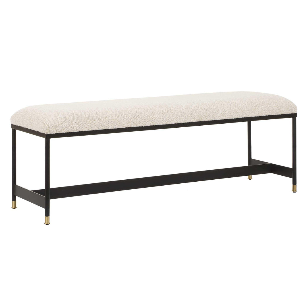 Halston Upholstered White Bench - AmericanHomeFurniture