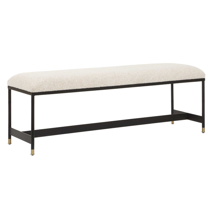 American Home Furniture Uttermost Halston Upholstered White Bench