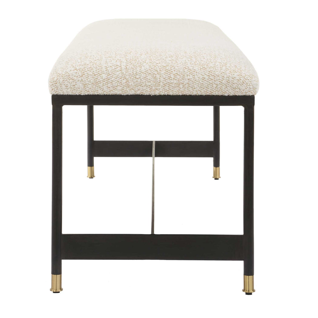 American Home Furniture Uttermost Halston Upholstered White Bench