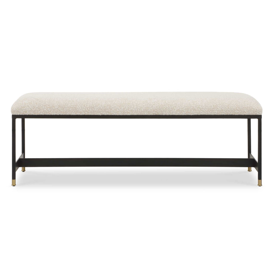 American Home Furniture Uttermost Halston Upholstered White Bench