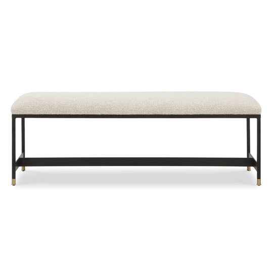 American Home Furniture Uttermost Halston Upholstered White Bench