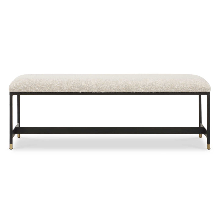 American Home Furniture Uttermost Halston Upholstered White Bench