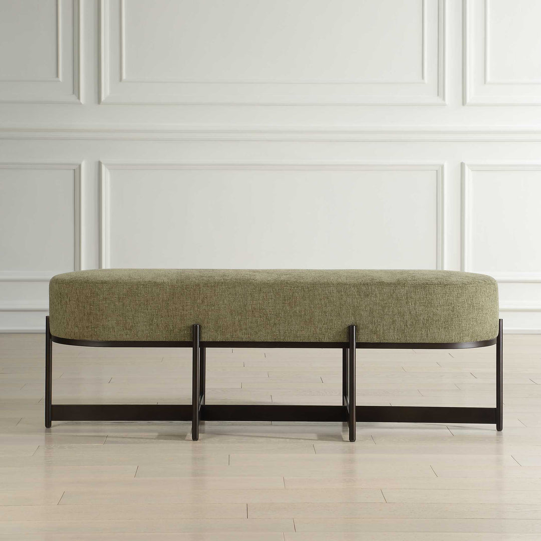 American Home Furniture Uttermost Merino Moss Fabric Bench