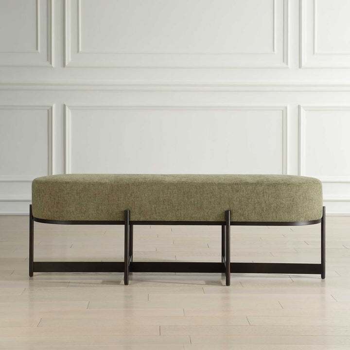 American Home Furniture Uttermost Merino Moss Fabric Bench