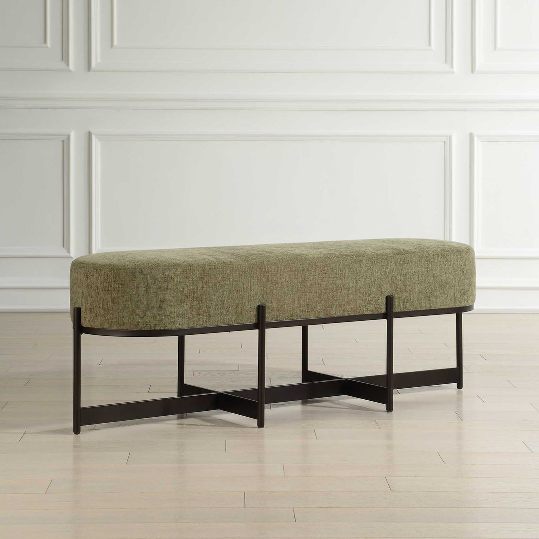 American Home Furniture Uttermost Merino Moss Fabric Bench