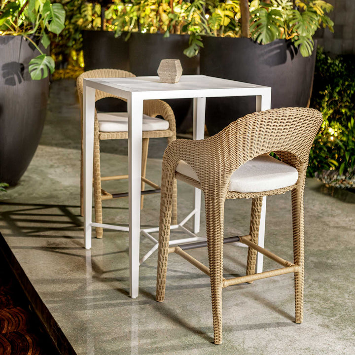 American Home Furniture Uttermost Kavali Outdoor Wicker Counter Stool