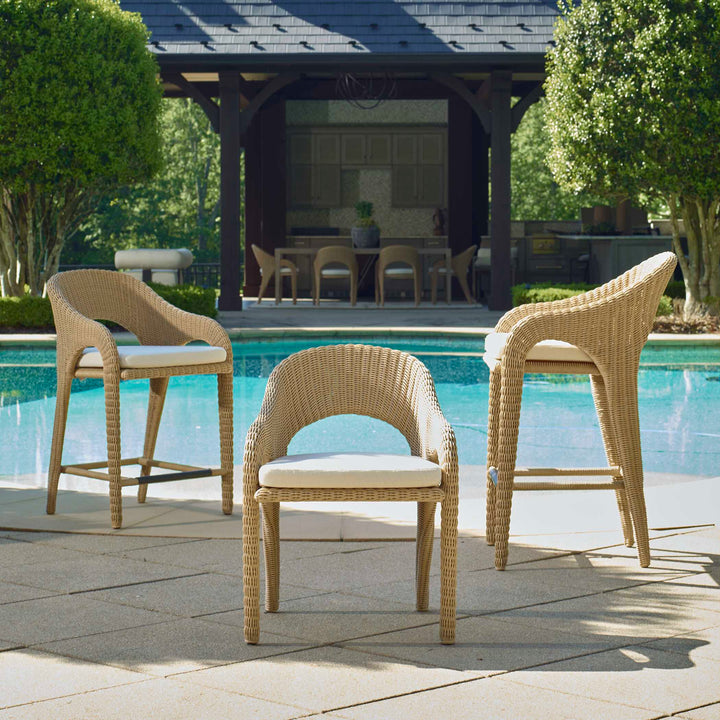 American Home Furniture Uttermost Kavali Outdoor Wicker Counter Stool