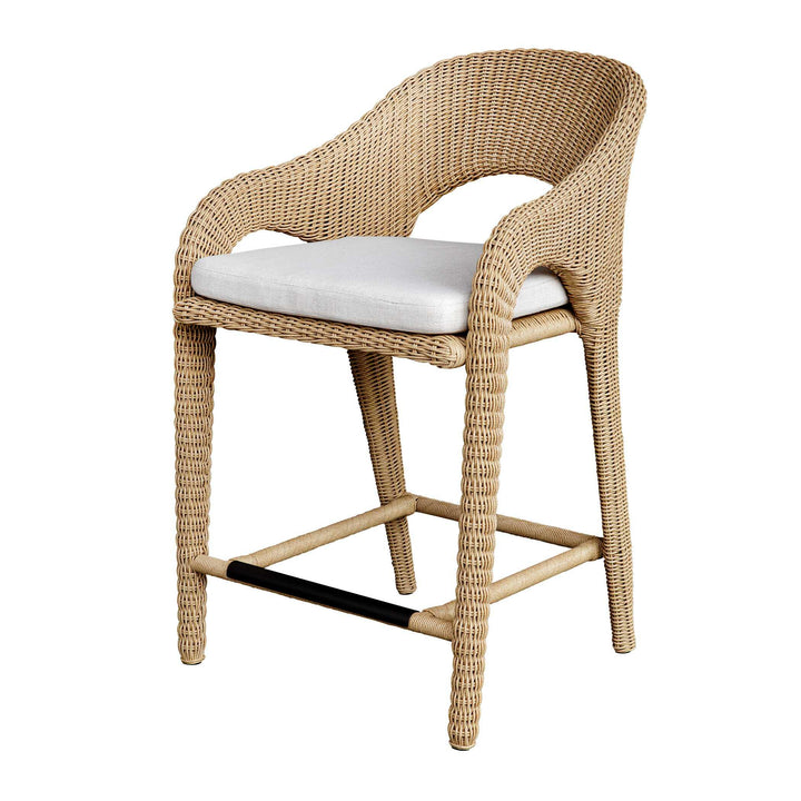 American Home Furniture Uttermost Kavali Outdoor Wicker Counter Stool