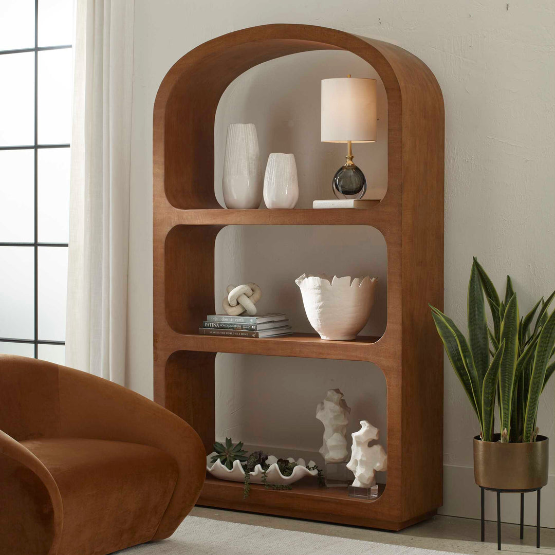 American Home Furniture Uttermost Achley Seamless Wooden Etagere