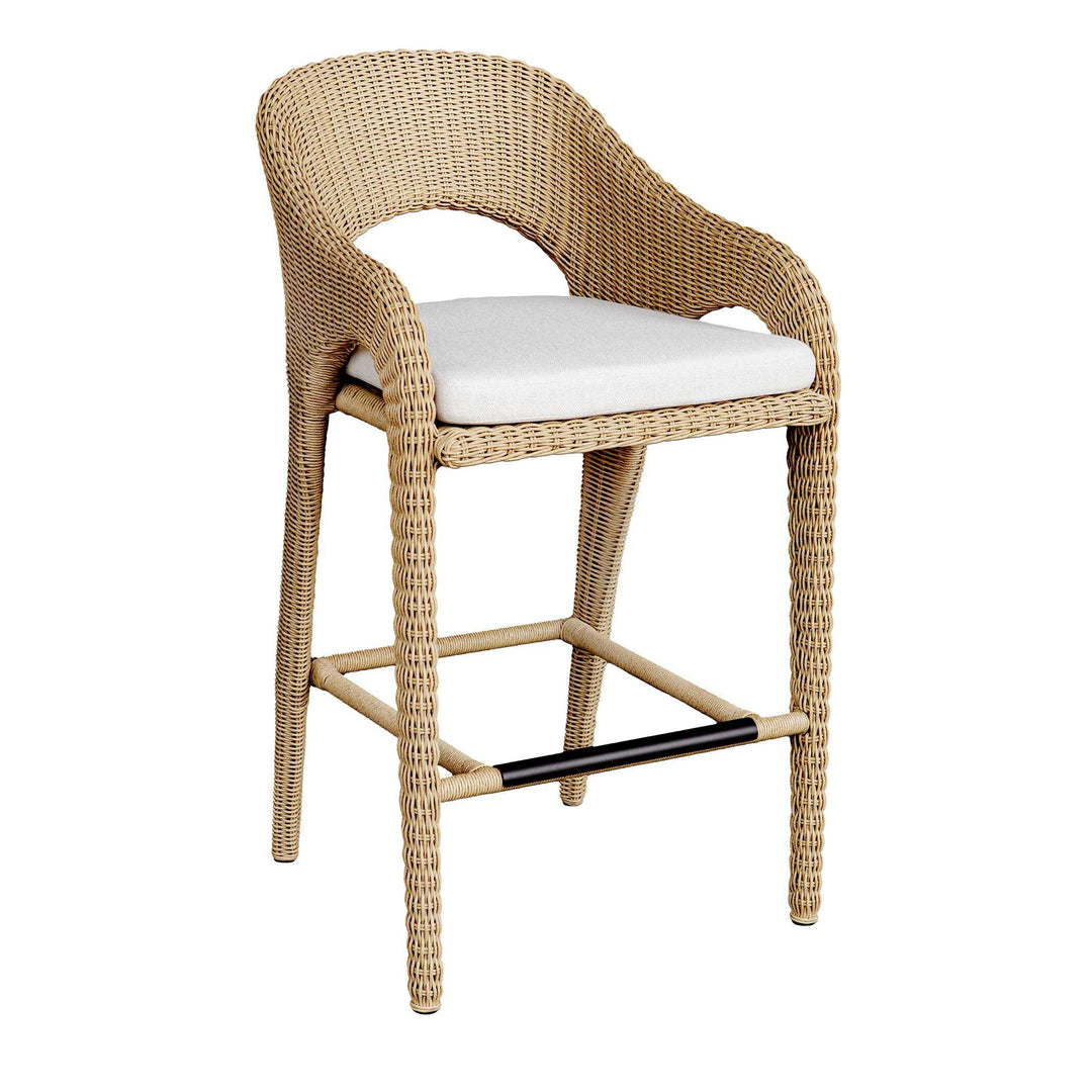 Kavali Outdoor Wicker Barstool - AmericanHomeFurniture