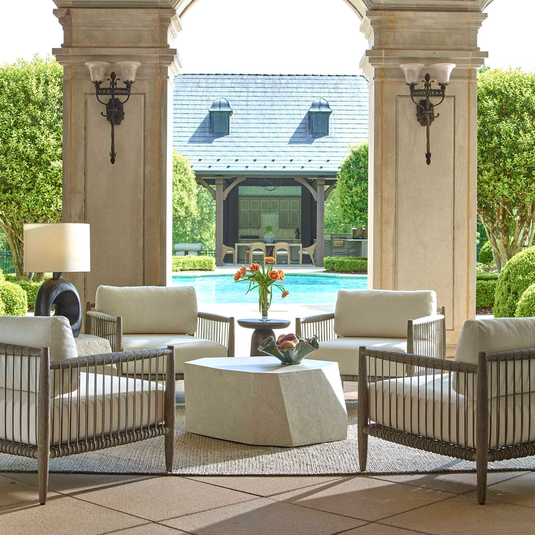 American Home Furniture Uttermost Borneo White Outdoor Lounge Chair