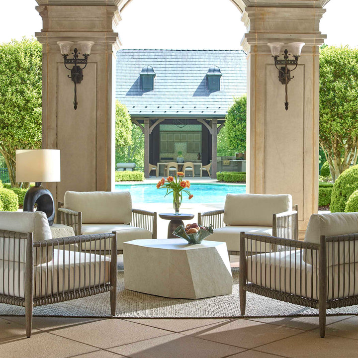 American Home Furniture Uttermost Borneo White Outdoor Lounge Chair