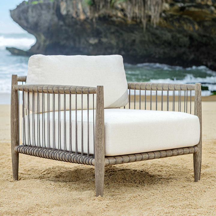 American Home Furniture Uttermost Borneo White Outdoor Lounge Chair